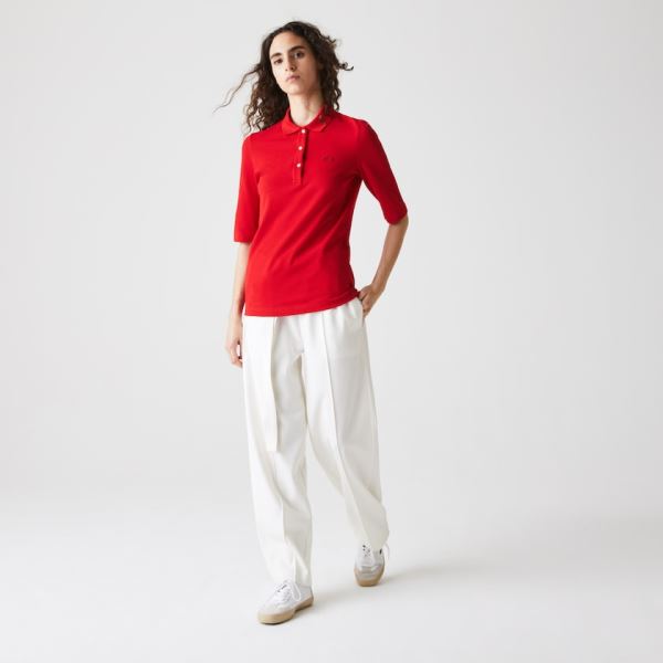 Lacoste Lacoste Slim Fit Supple Cotton Polo Dámské - Polo Červené | CZ-Iw3oQS